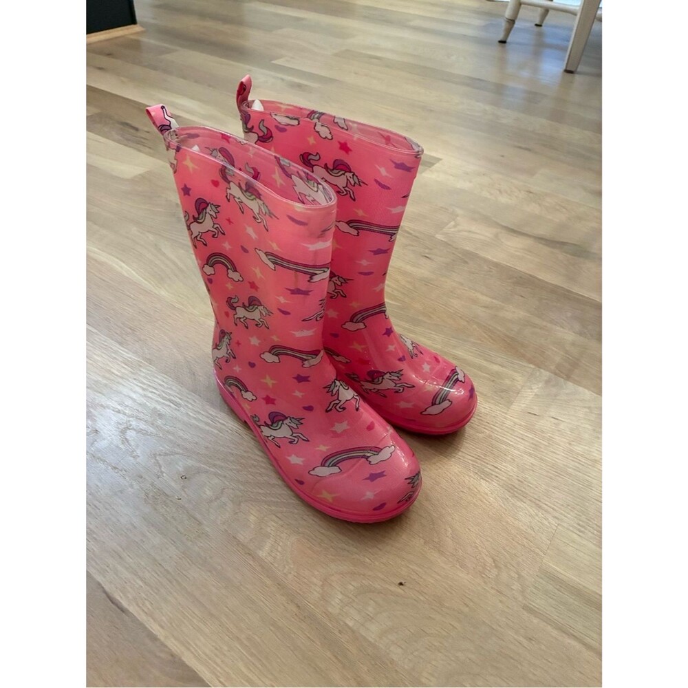 Capelli of New York Pink Unicorn Rainbow Rain Boots